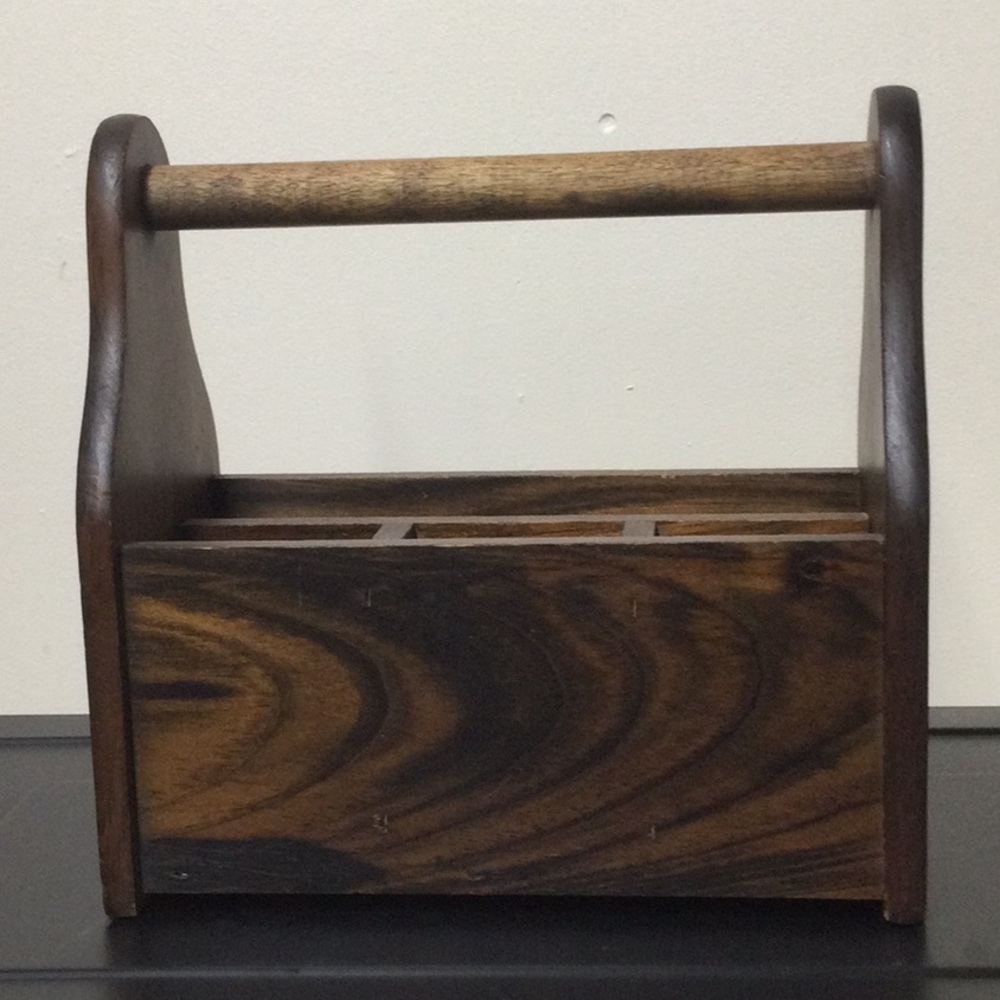 Wood Utensil and Napkin Caddy